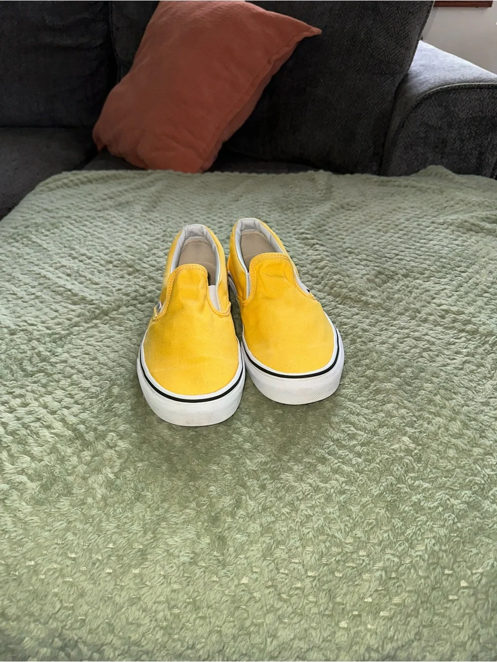 Vans Yellow Slip-On Canvas Sneakers